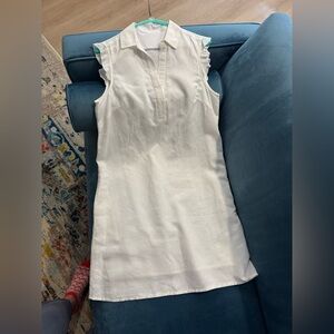 Sleeveless Linen Dress w/ Ruffle detail